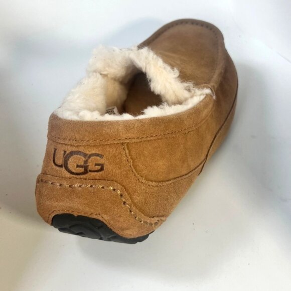Ugg Ascot Chestnut Suede Leather Men Slippers With Shearling Lining Size 14 - Picture 8 of 13